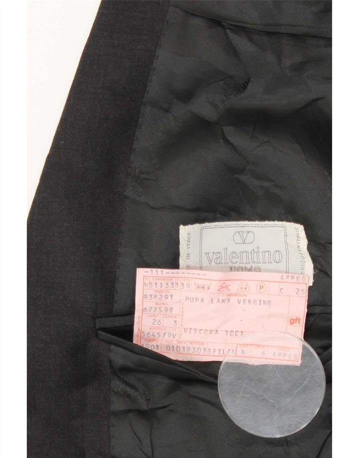 Jaqueta Blazer Masculina Valentino com 1 Botão IT 48 Lã Virgem Cinza Médio