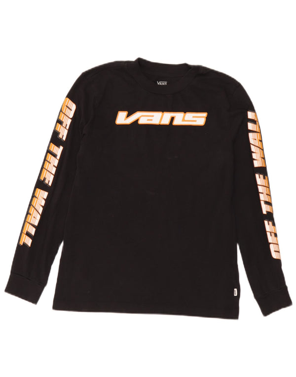 Top gráfico feminino Vans manga comprida UK 6 XS preto algodão