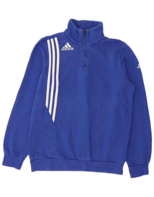 Adidas Mens Zip Neck Moletom Jumper UK 34/36 Pequeno Azul Algodão