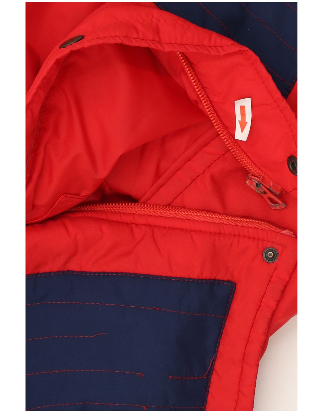 Jaqueta acolchoada masculina Sportitalia UK 38 bloco colorido vermelho médio