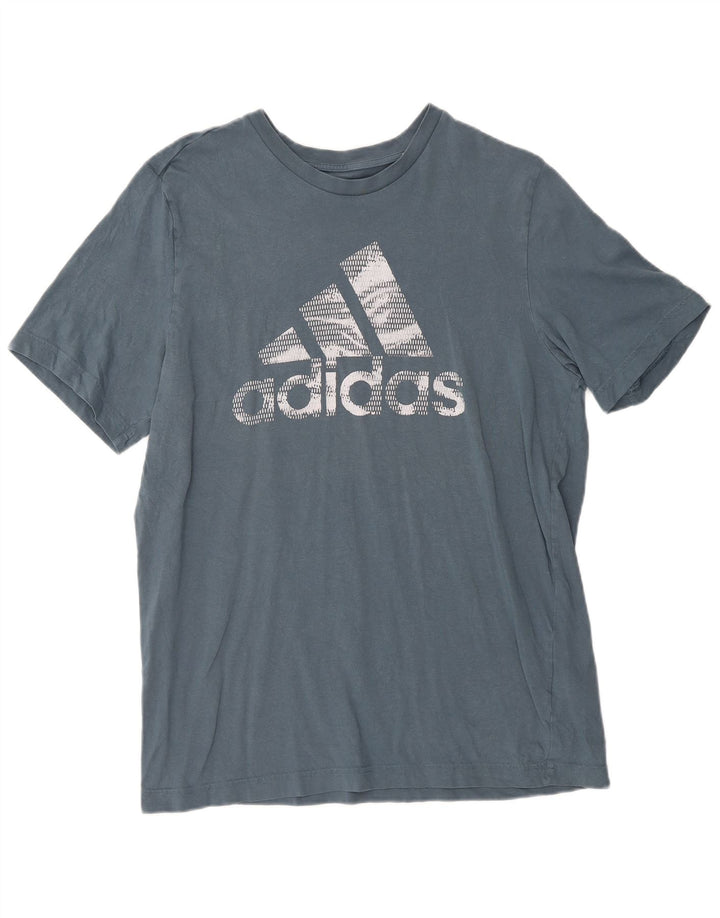 Adidas Mens Graphic T-Shirt Top Médio Algodão Azul