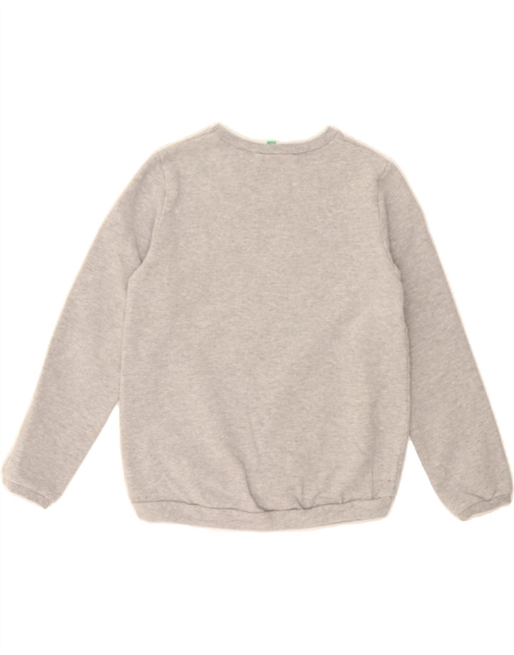 BENETTON Girls Graphic Sweatshirt Jumper 3-4 Years Grey Cotton Vintage Benetton and Second-Hand Benetton from Messina Hembry 