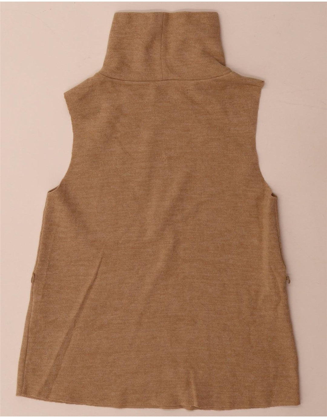 Colete feminino Zara UK 8 pequeno algodão bege