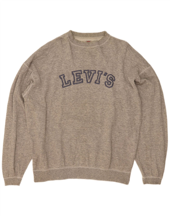 Moletom gráfico masculino Levi's Jumper XL cinza manchado de algodão