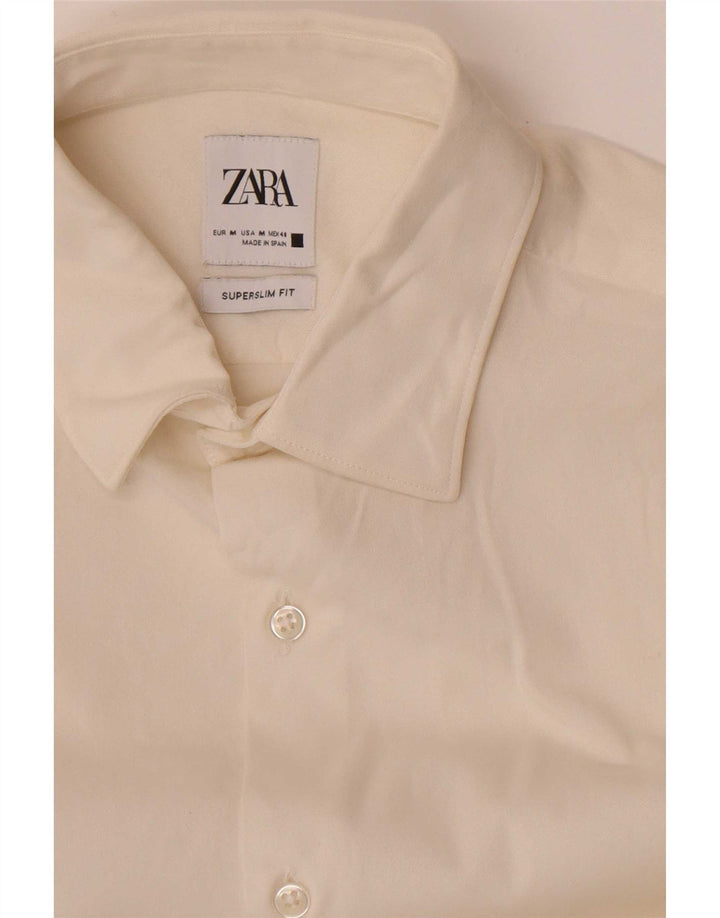 Camisa masculina Zara Super Slim Fit média off white