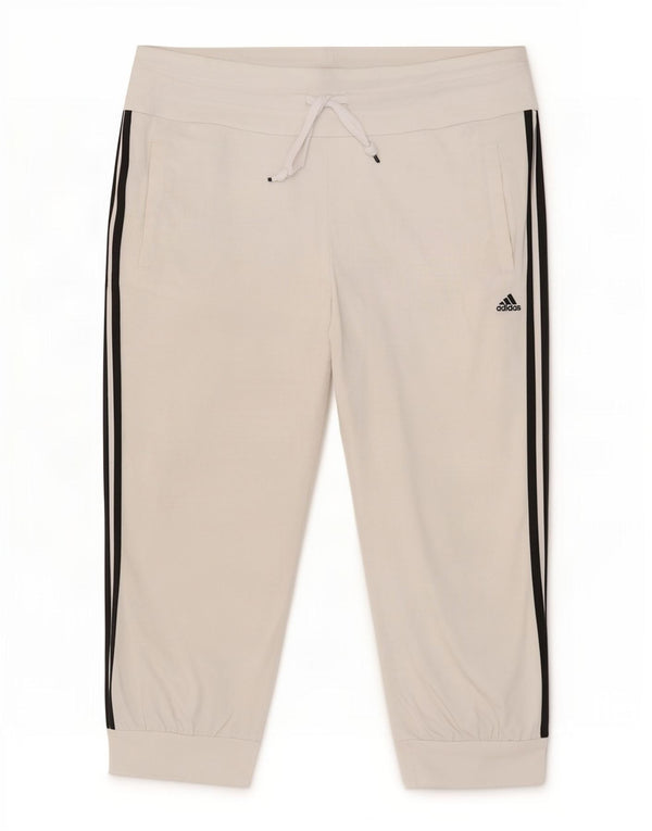 Adidas Womens Capri Tracksuit Trousers Joggers UK 16/18 Large White Cotton