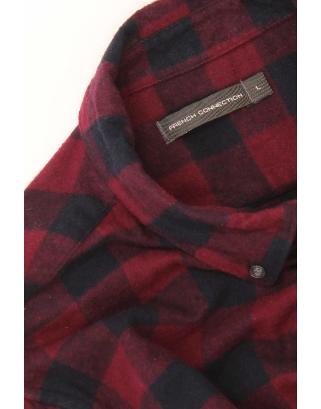 Camisa masculina de flanela French Connection grande guingão vermelho