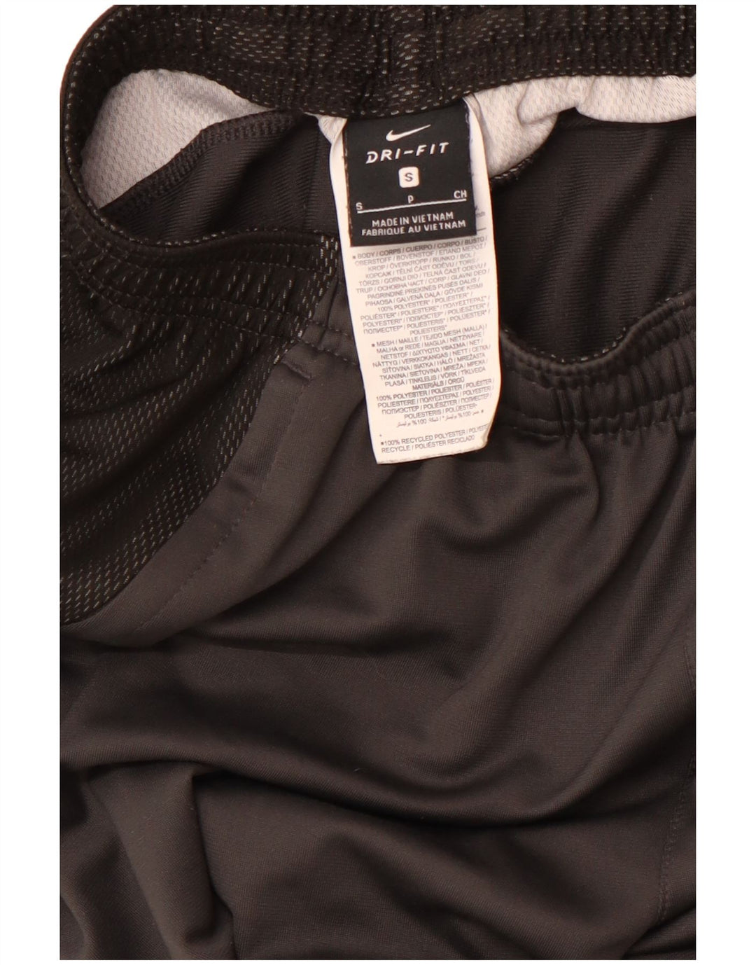 Calça de treino masculina NIKE Dri Fit pequena preta de poliéster