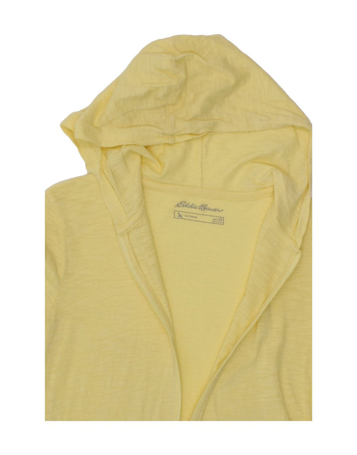 EDDIE BAUER Womens Zip Hoodie Sweater UK 6 XS Yellow Cotton Vintage Eddie Bauer and Second-Hand Eddie Bauer from Messina Hembry 