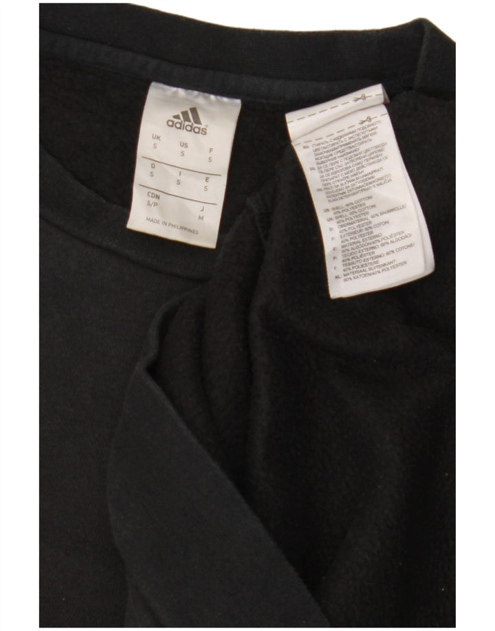 Adidas Mens Moletom Jumper Pequeno Algodão Preto