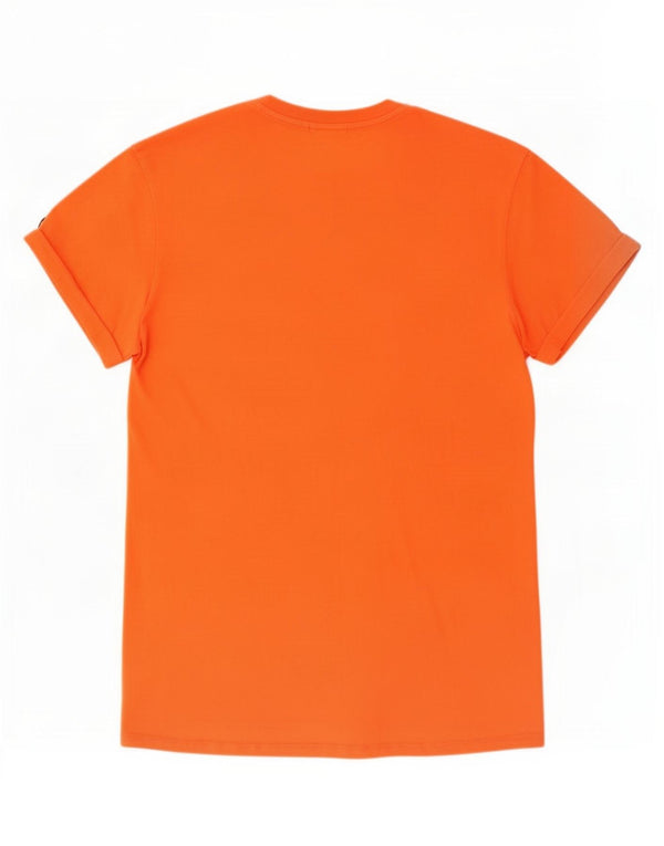 Camiseta gráfica masculina G-Star Top grande de algodão colorido laranja