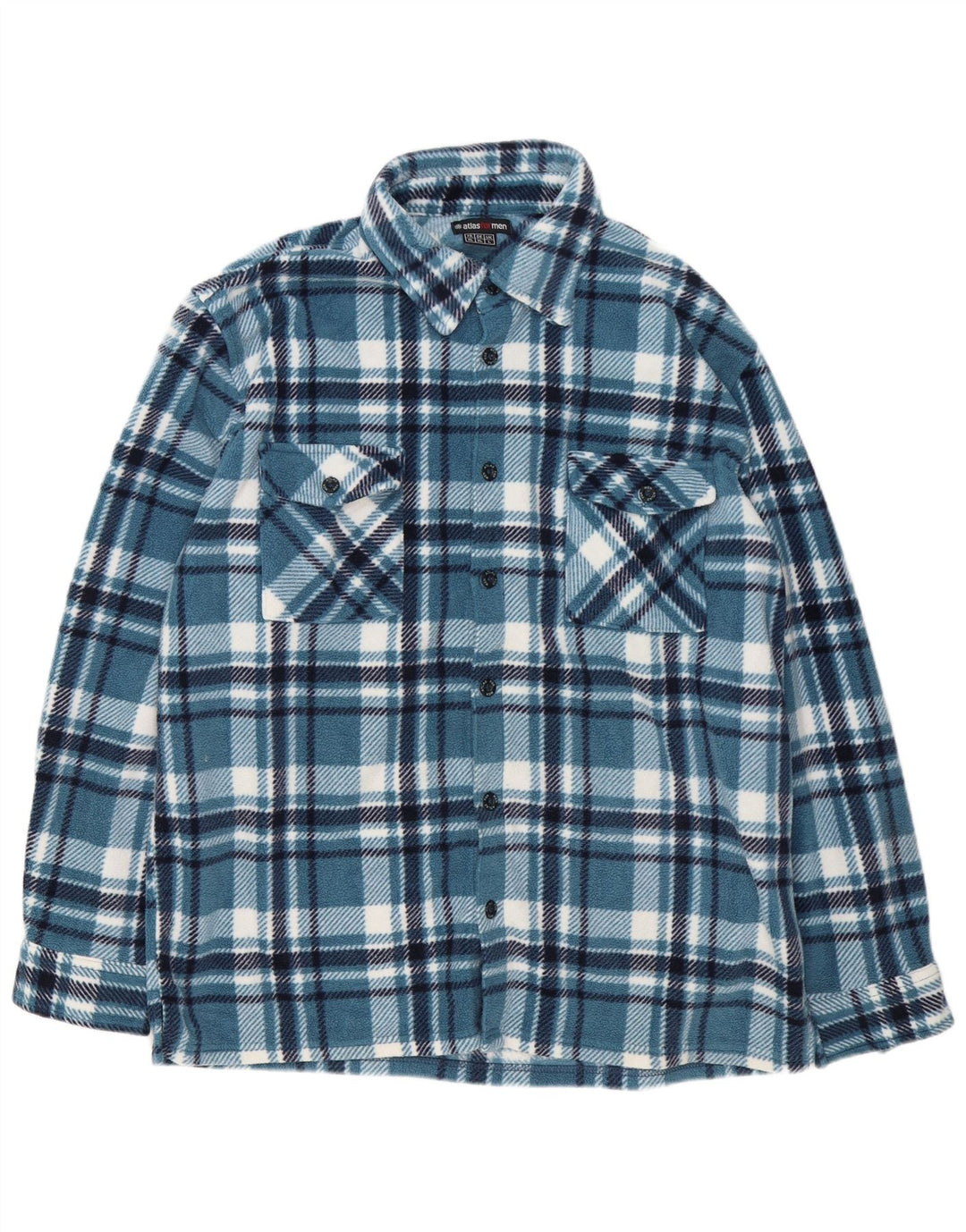 Atlas For Men Camisa masculina de lã grande poliéster azul
