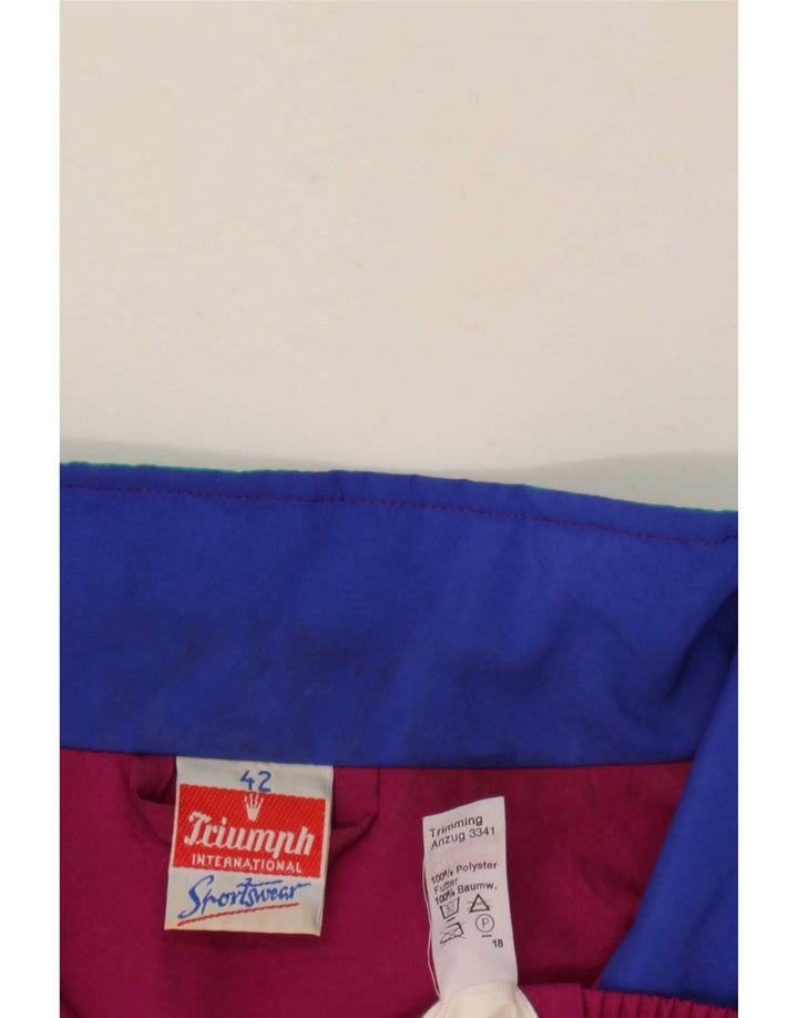 Triumph Jaqueta masculina de agasalho UK 42 grande bloco colorido multicolorido