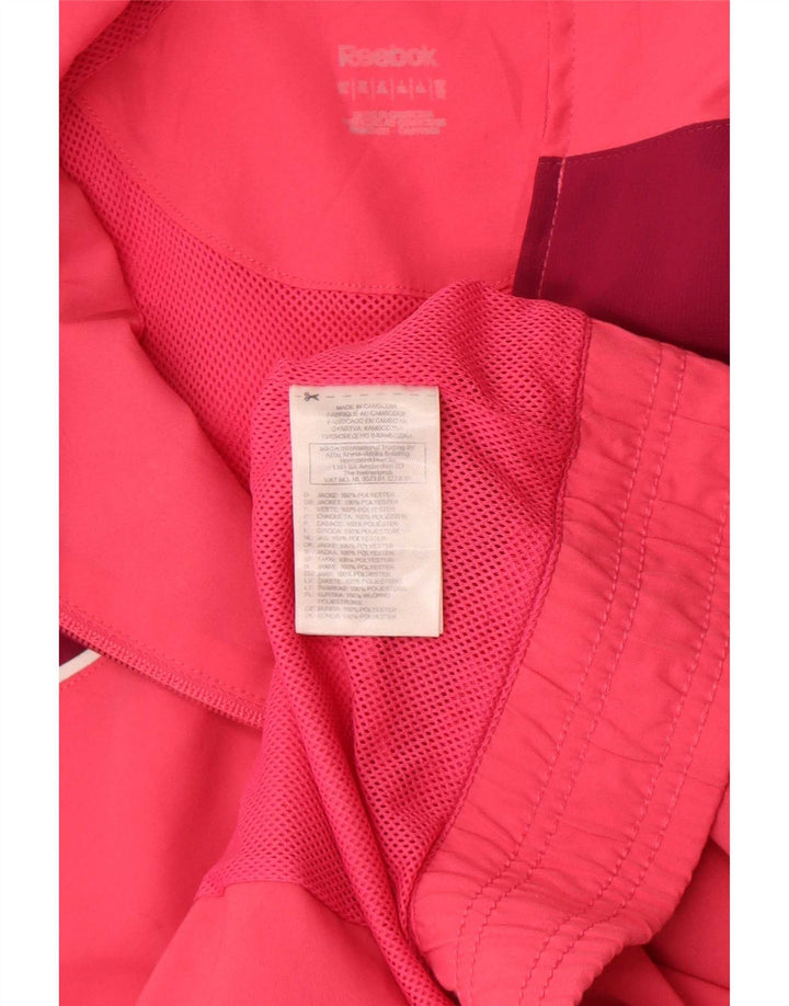 Reebok Womens Tracksuit Top Jacket UK 18 XL Rosa Colourblock Poliéster