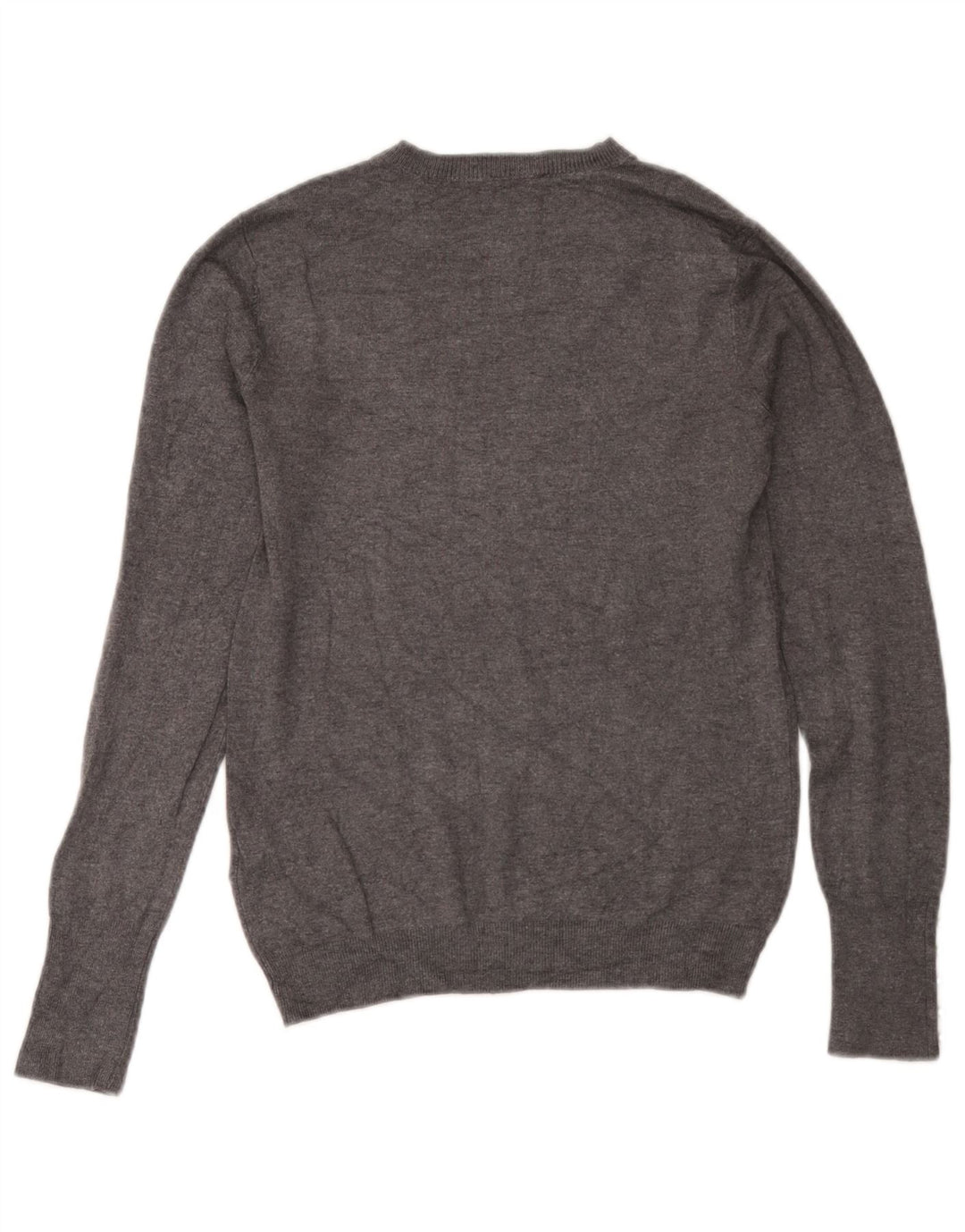 Suéter feminino Zara com gola redonda e viscose cinza médio UK 12