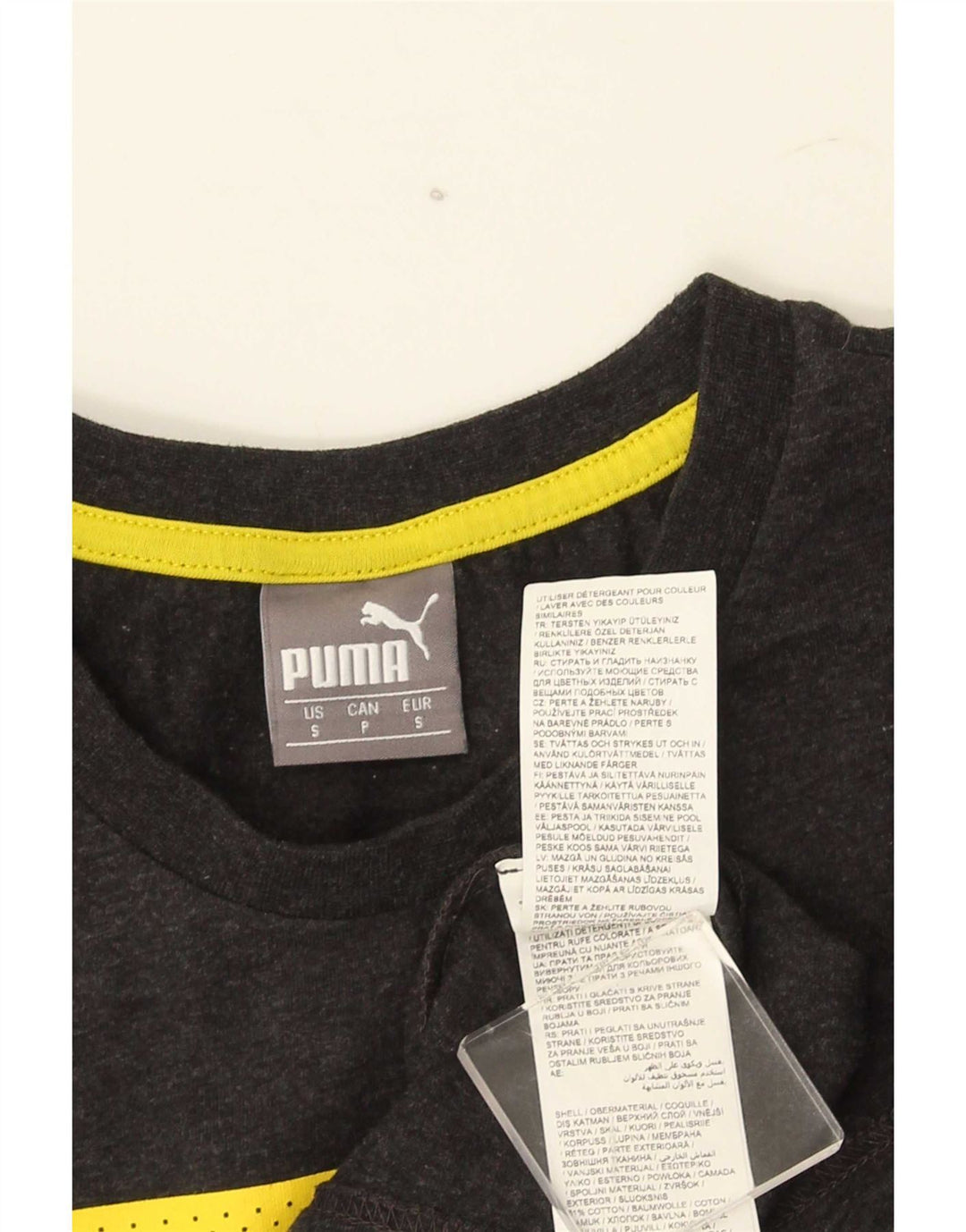 Puma Camiseta Masculina Graphic Top Pequeno Algodão Cinza