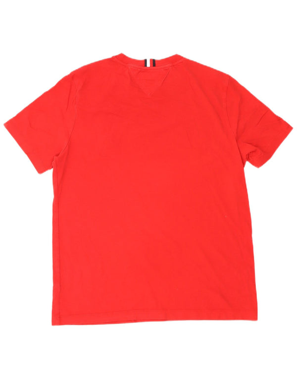 Camiseta masculina Tommy Hilfiger Regular Fit Top Médio Vermelho