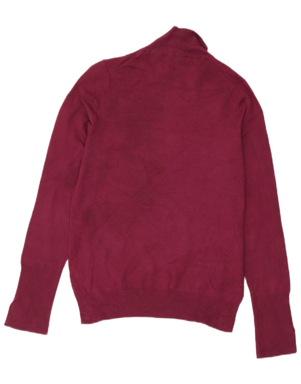 Suéter feminino Zara com gola tartaruga Reino Unido 12 médio Borgonha manchado