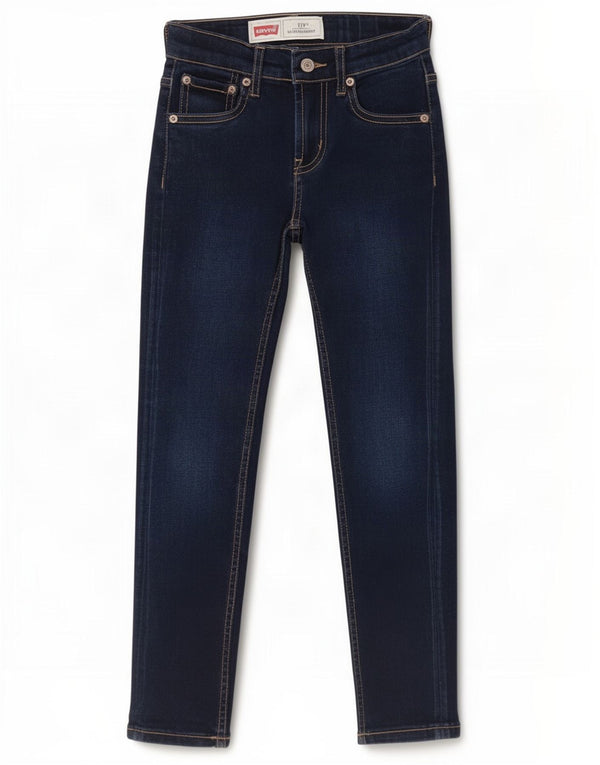 Jeans Levi's Boys 519 Extreme Skinny 7-8 anos W24 L22 Azul Marinho Algodão