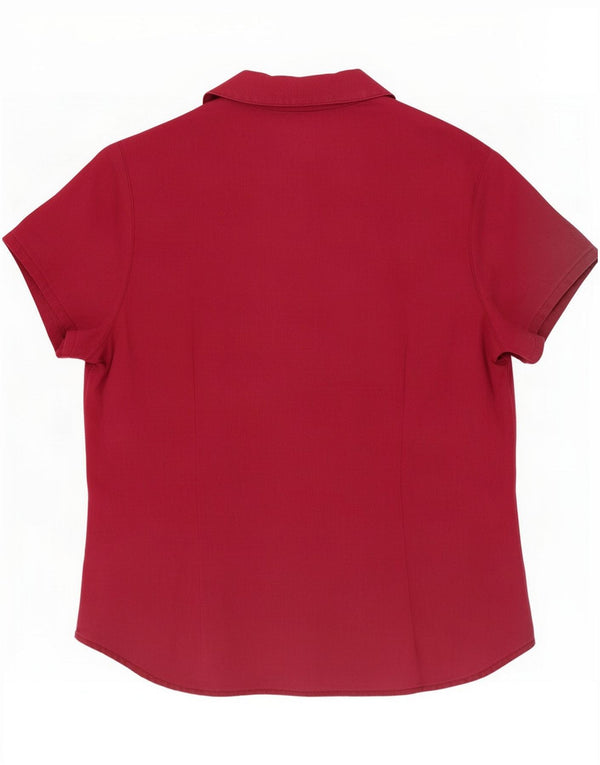 Eddie Bauer Camisa feminina de manga curta UK 14 Linho rosa médio