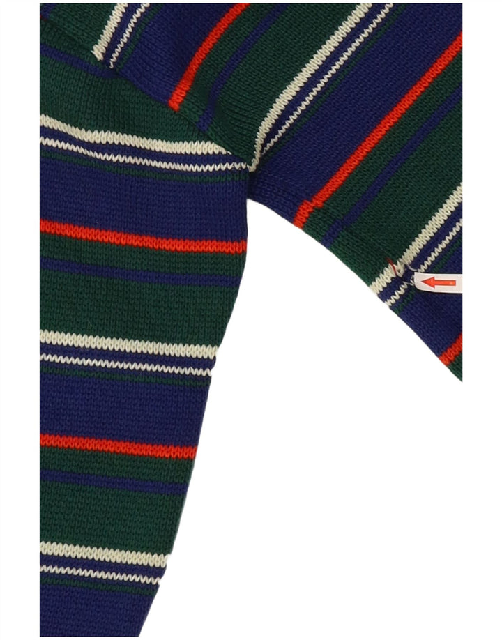Suéter feminino vintage com gola tartaruga IT 42 listrado verde médio