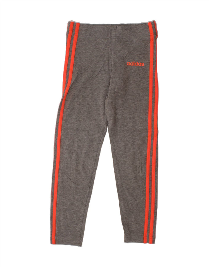 ADIDAS Girls Graphic Leggings 9-10 Years  Grey Cotton Vintage Adidas and Second-Hand Adidas from Messina Hembry 