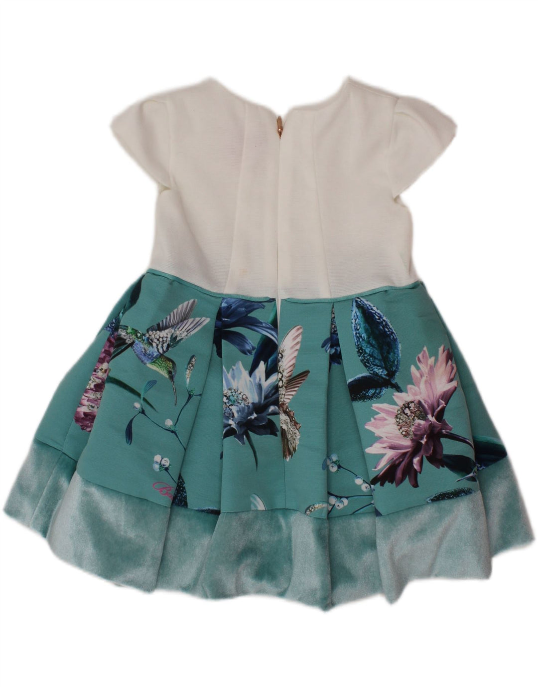 Vestido evasê TED BAKER para bebês meninas de 9 a 12 meses de poliéster floral branco