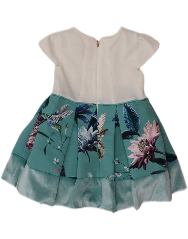 Vestido evasê TED BAKER para bebês meninas de 9 a 12 meses de poliéster floral branco