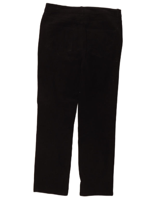 Calça feminina de veludo Marks & Spencer Reino Unido 12 médio W32 L27 preta