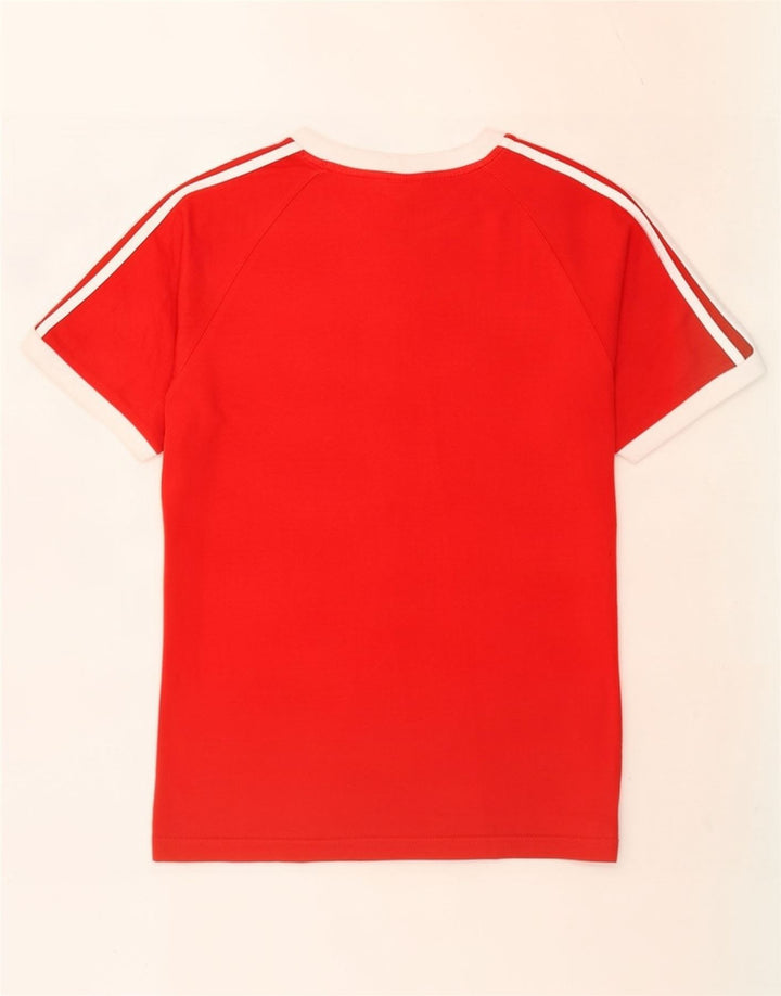 Adidas Mens Camiseta Top Médio Algodão Vermelho