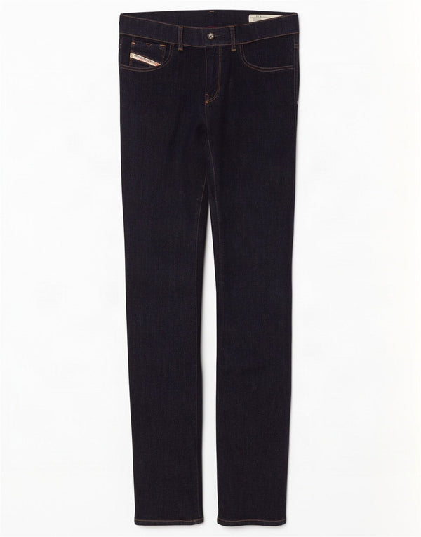 Diesel feminino Livier cintura baixa slim jegging jeans W32 L35 algodão azul marinho