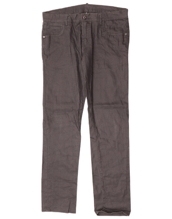 Zara Calça masculina reta casual EU 46 XL W36 L34 cinza algodão