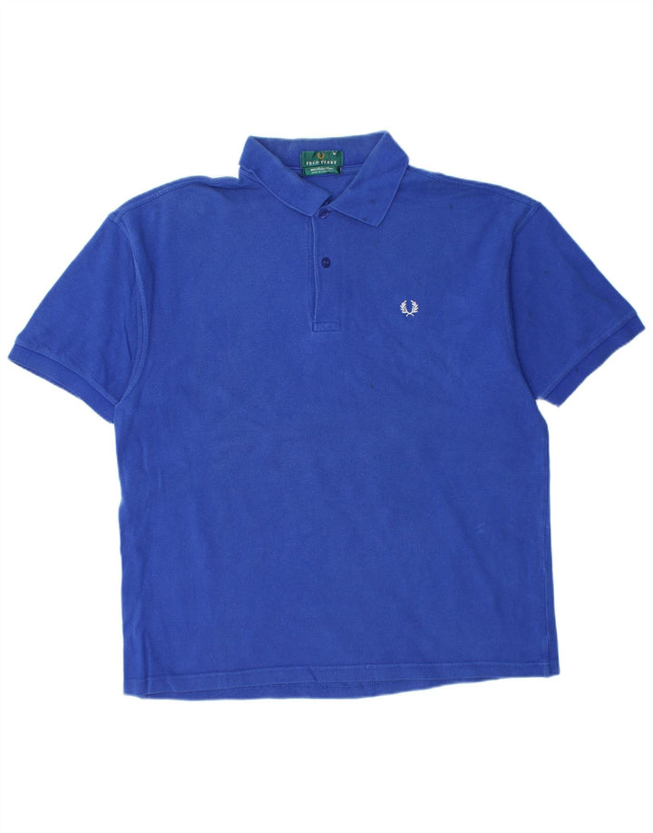 Camisa polo masculina FRED PERRY algodão azul médio