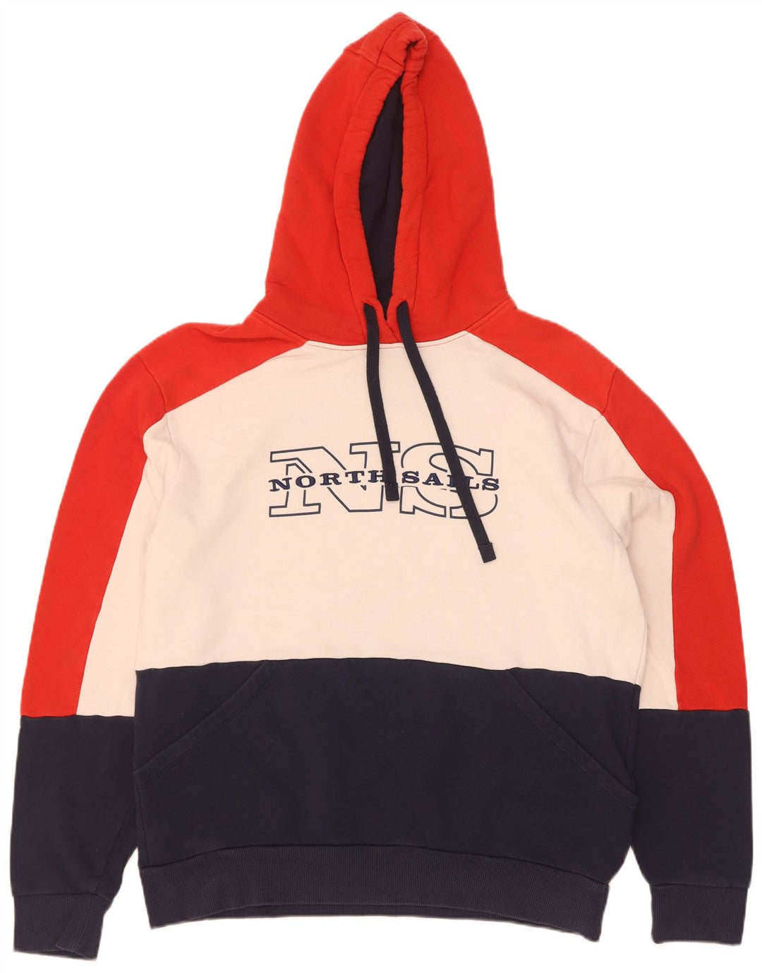 Suéter com capuz gráfico masculino North Sails grande bloco colorido multicolorido