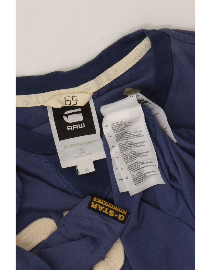 Camiseta gráfica masculina G-Star Top médio algodão azul marinho