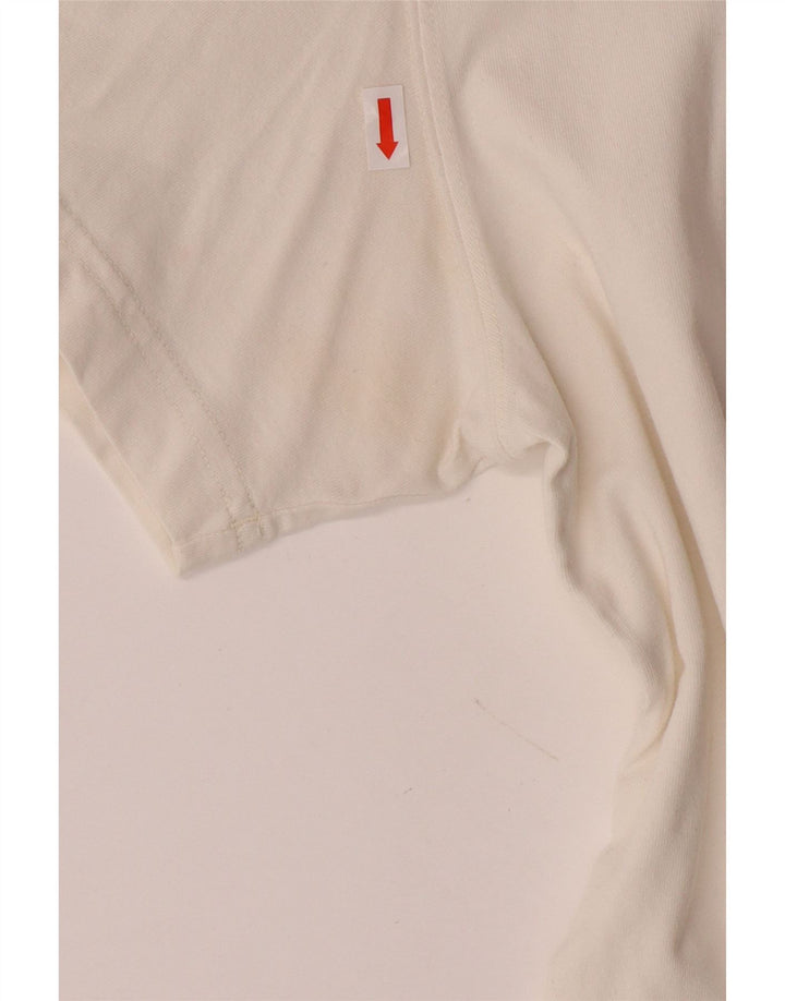 ADIDAS Mens Camiseta Top Médio Off White Algodão