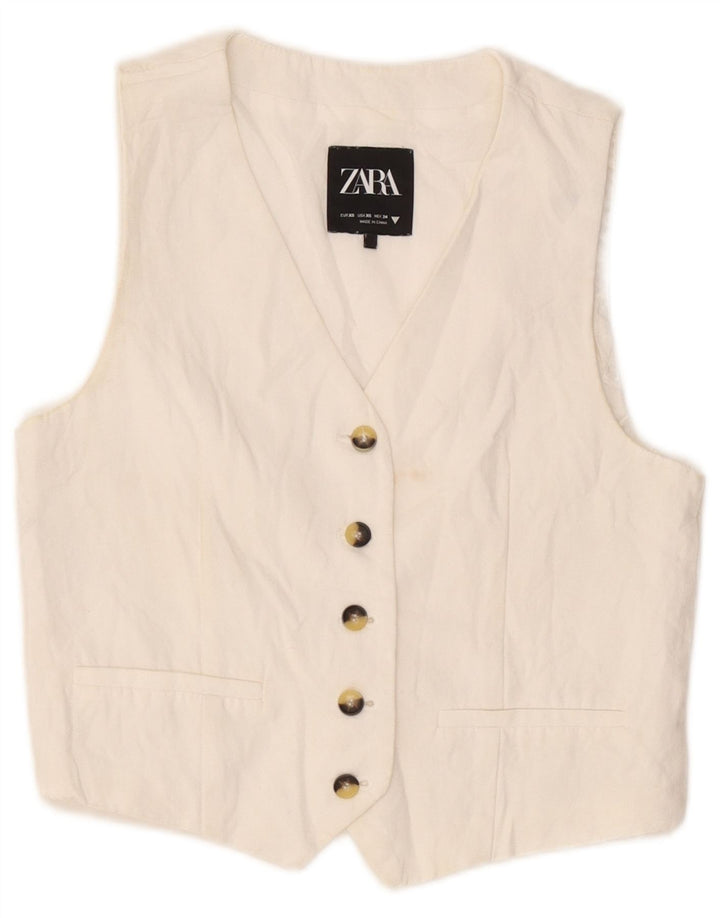 Zara Colete Mulher UK 6 XS Branco