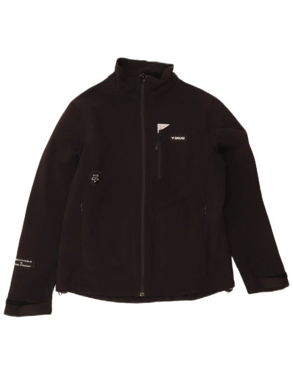 Jaqueta corta-vento feminina Brugi UK 10 pequena poliamida preta