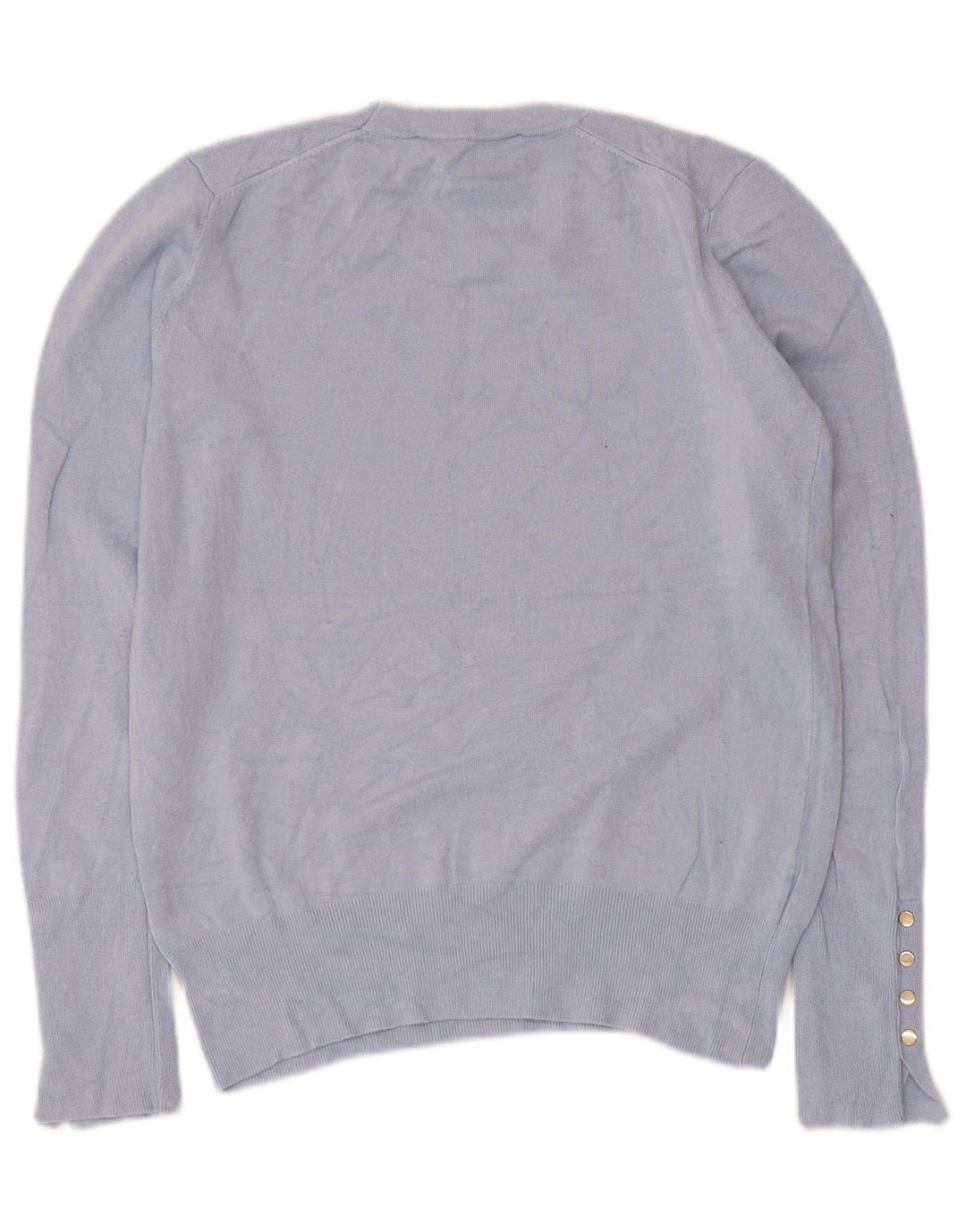 Suéter feminino Zara com gola redonda, Reino Unido 12, azul médio