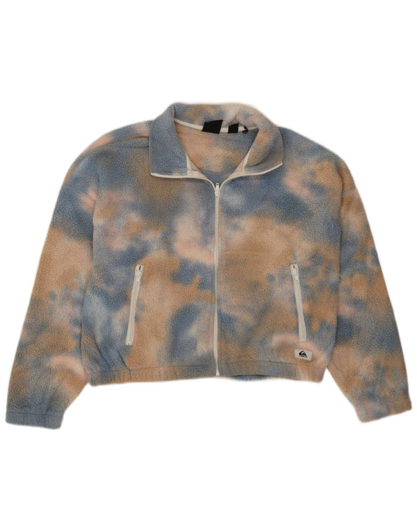 Jaqueta feminina de lã grande Quiksilver UK 16 grande azul tie-dye