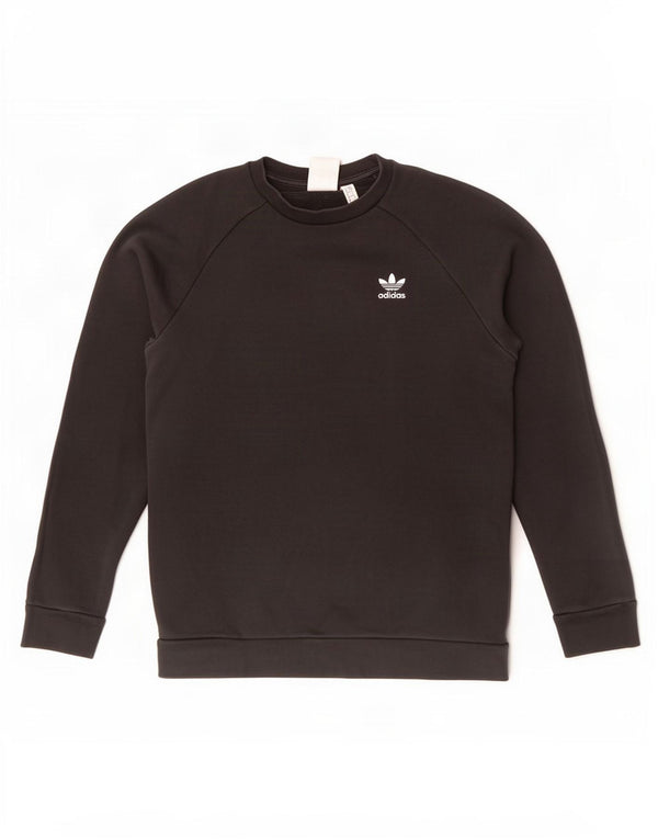 Adidas Mens Moletom Jumper Pequeno Algodão Preto