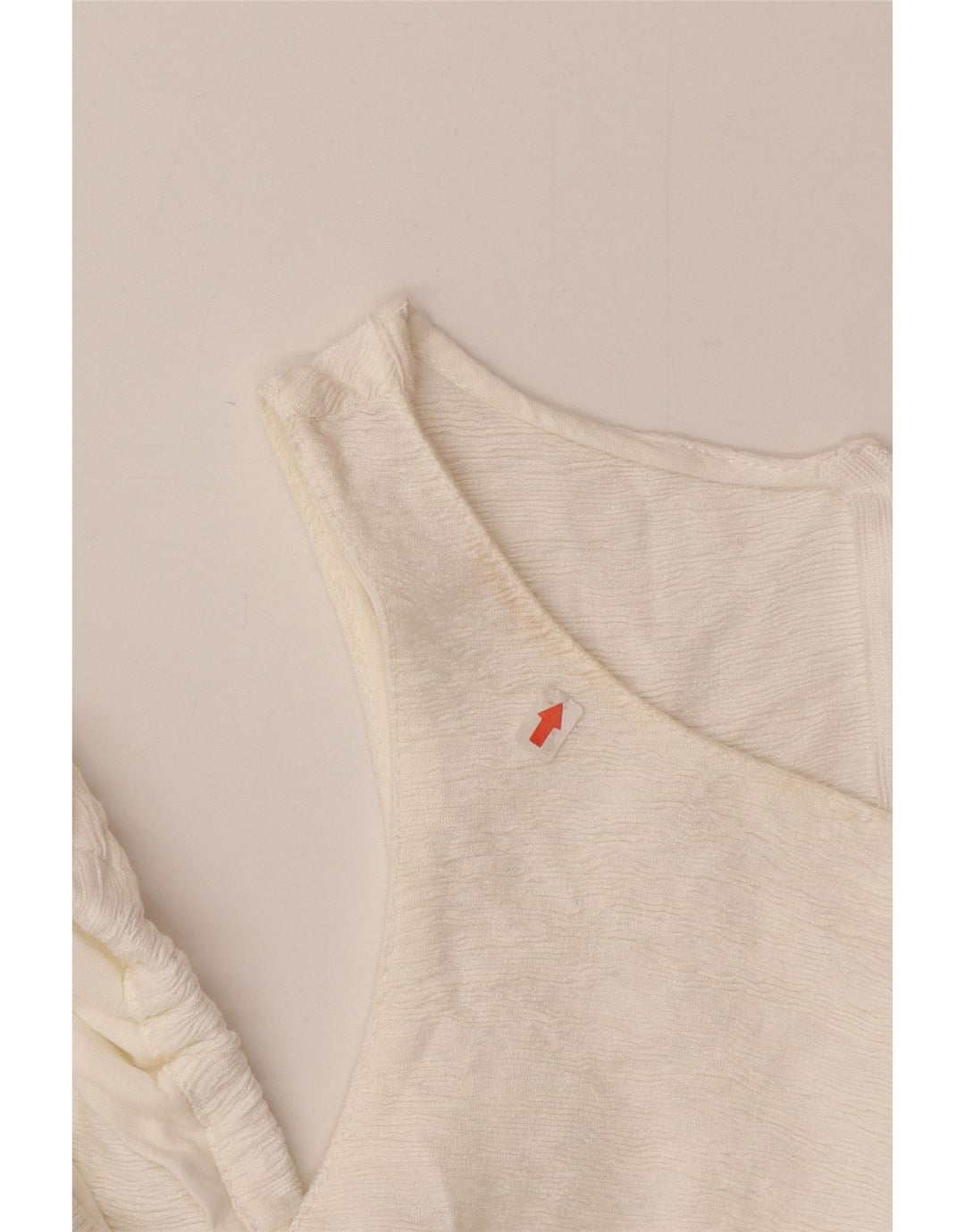 Zara Womens Crop Off Ombro Top Reino Unido 12 Médio Branco