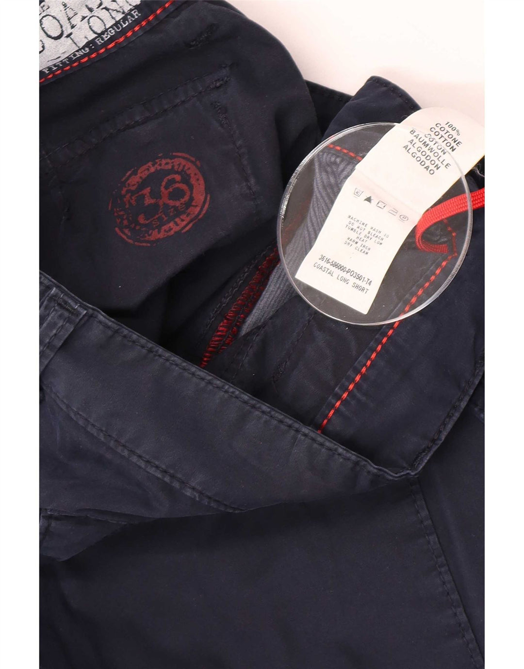 Murphy & Nye Mens Regular Cargo Shorts Grande W36 Azul Marinho Algodão