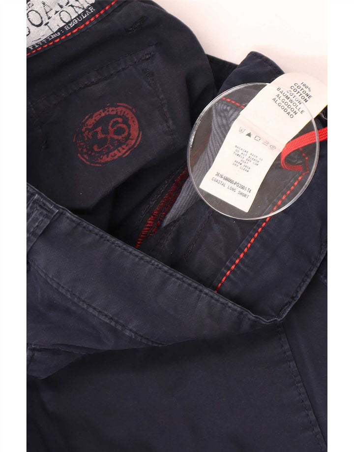 Murphy & Nye Mens Regular Cargo Shorts Grande W36 Azul Marinho Algodão