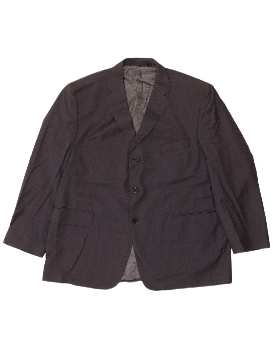 Jaqueta blazer masculina de 3 botões Marks & Spencer Reino Unido 46 3XL lã azul marinho