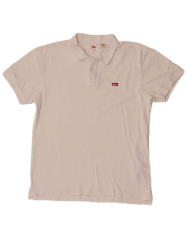 Camisa polo masculina Levi's de algodão branco médio
