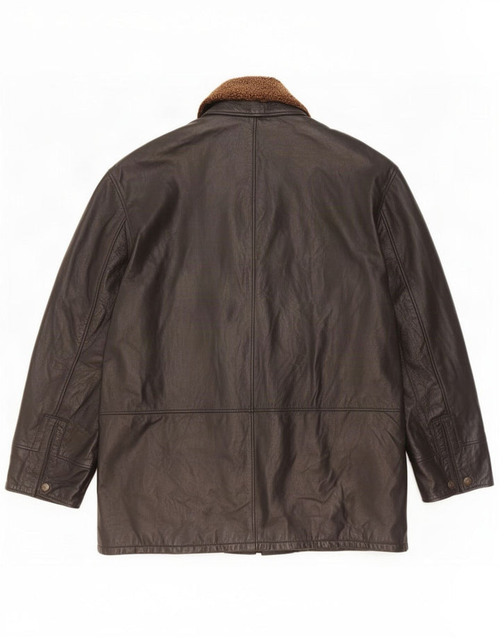 Jaqueta de couro masculina Suprema IT 58 4XL preta
