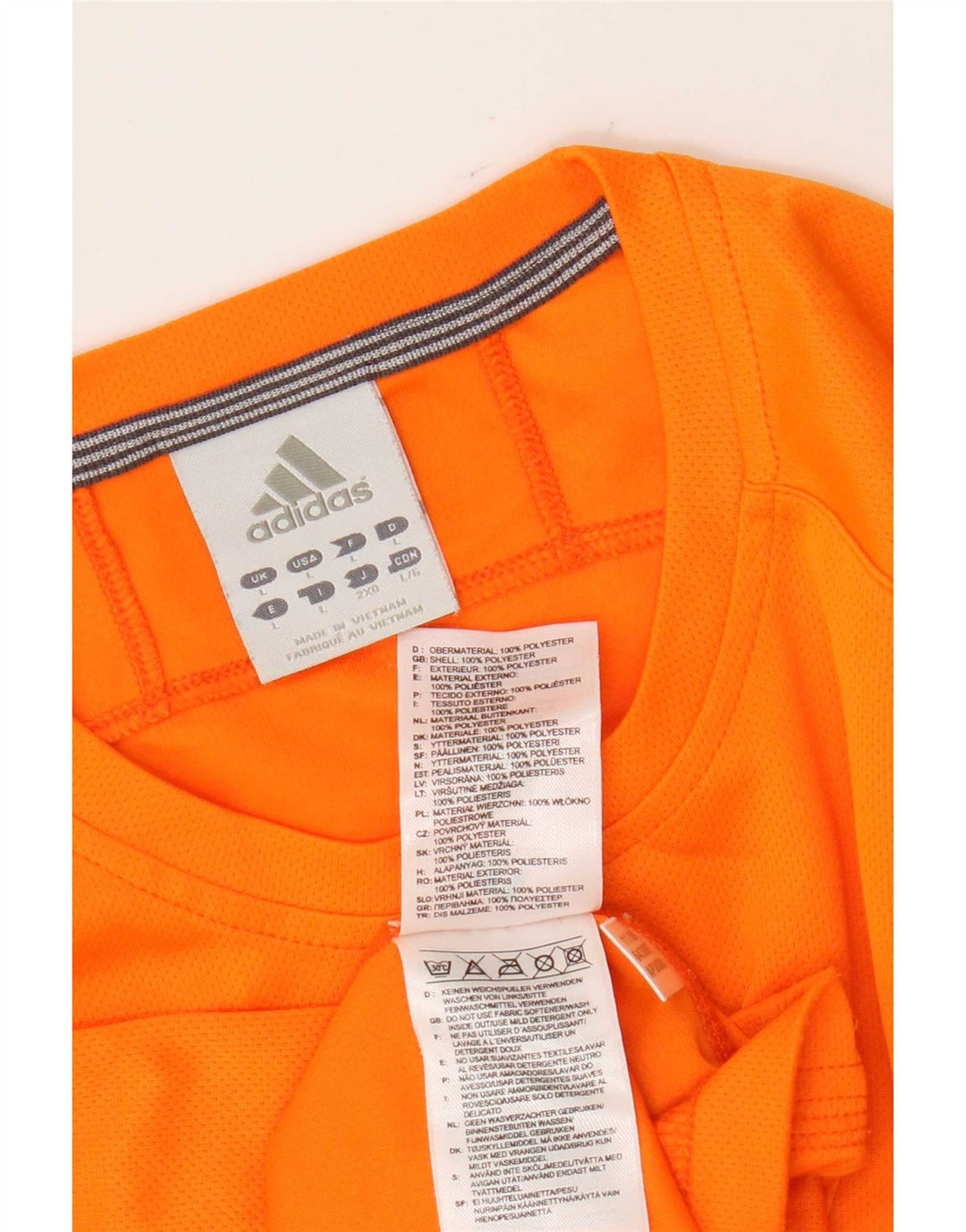 Adidas Mens Climalite Camiseta Top Grande Laranja Poliéster