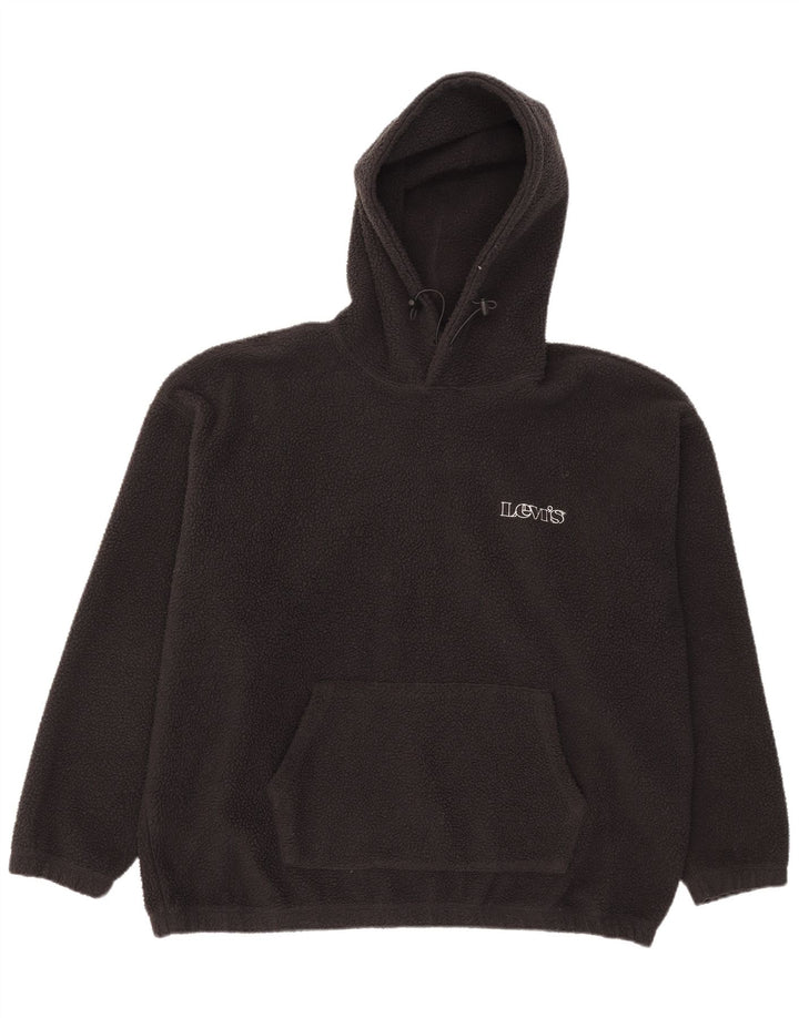 Suéter de lã com capuz relaxado masculino LEVI'S grande poliéster preto