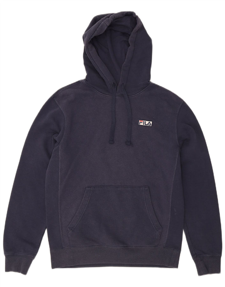 FILA Suéter masculino com capuz pequeno algodão azul marinho